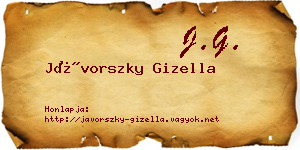 Jávorszky Gizella névjegykártya