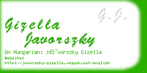 gizella javorszky business card